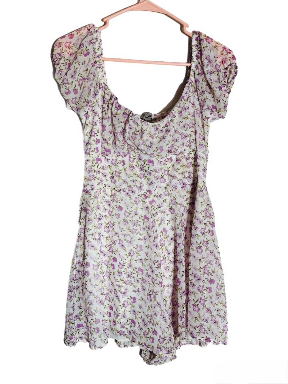J for Justify Lavender Floral Scoop Neck Mini